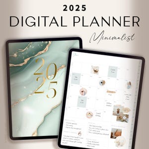 2025 Digital Planner Minimalist / Daily, Weekly & Monthly Planner / Dated Digital Planner / iPad Planner / GoodNotes Planner / Mint