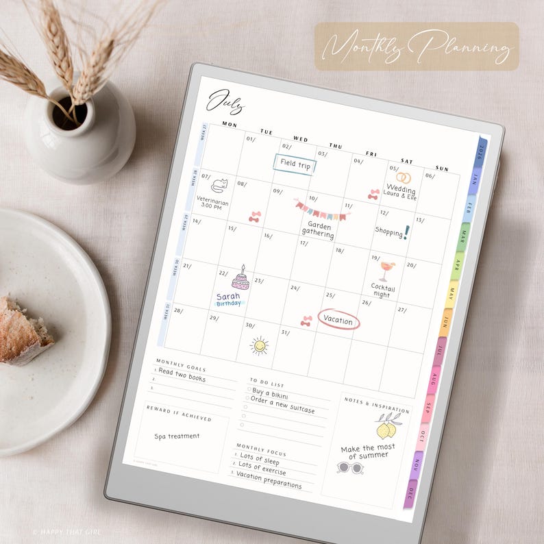 Yearly Planner 2026 for Remarkable Paper Pro / Digital Planner for ...