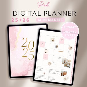 2025 Minimalist Digital Planner: Daily, Weekly, Monthly (iPad, GoodNotes) (PDF)