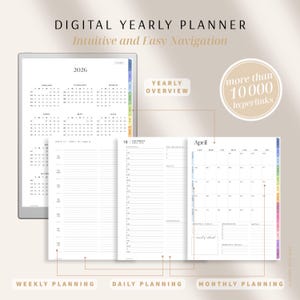 Productivity Planner 2026 & 2027 for reMarkable Paper Pro / Digital Planner for reMarkable 1, 2, and Paper Pro / reMarkable Calendar image 2