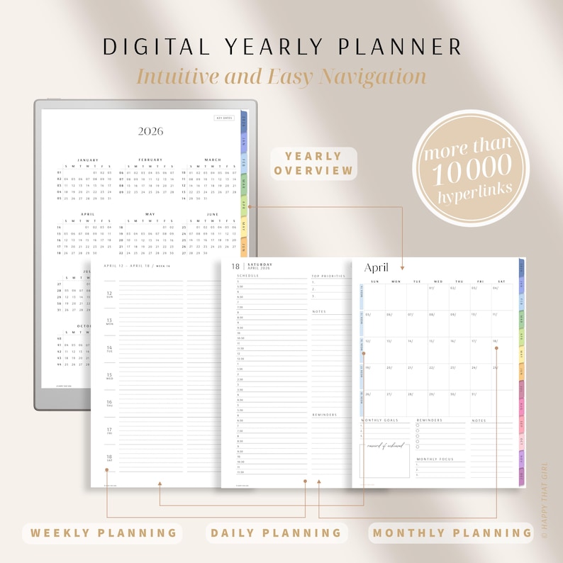 Productivity Planner 2026 & 2027 for Remarkable Paper Pro / Digital ...