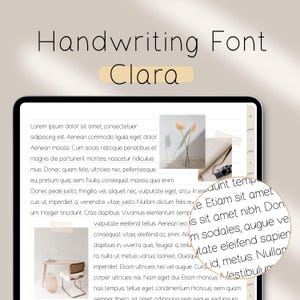 Clara – Elegant Handwritten Font for Digital Planners | GoodNotes & iPad Font | Digital Notebook and Note-Taking Font