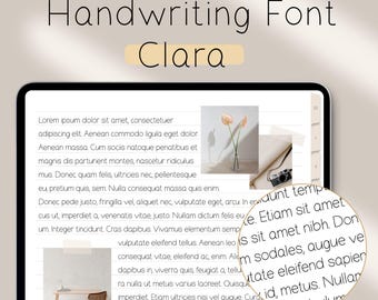 Clara – Elegant Handwritten Font for Digital Planners | GoodNotes & iPad Font | Digital Notebook and Note-Taking Font