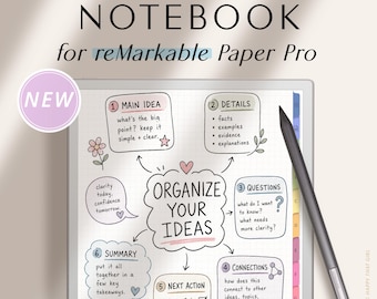 Premium Notebook for reMarkable Paper Pro, Unlimited Notes Template, Notebook for Remarkable Paper Pro & Remarkable 2