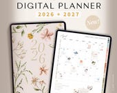 Digital Planner 2026 2027 Portrait | iPad GoodNotes Planner | Dated Vertical Digital Planner 26 27| Premium Daily Weekly Monthly Planner PDF
