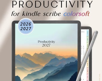 Digital Planner 2026-2027 for Kindle Scribe Colorsoft | Hyperlinked PDF | Daily Weekly Monthly Digital Calendar & Productivity Planner