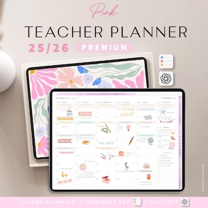 Digital Teacher Planner AUGUST 2025 – JULY 2026 DATED, Lesson Academic Planner, for Goodnotes iPad with ChatGPT Tool