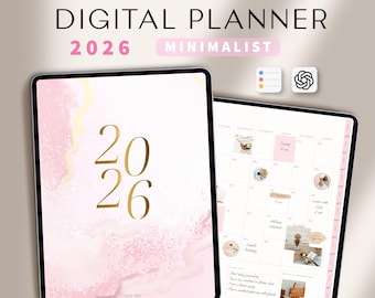 Digital Planner 2026 for iPad | Dated Digital Planner | GoodNotes Planner Minimalist