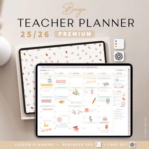 Digital Teacher Planner AUGUST 2025 – JULY 2026 DATED, Lesson Academic Planner, for Goodnotes iPad with ChatGPT Tool