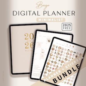 2026 Minimalist Digital Planner / Digital Planner for iPad / Goodnotes Planner/ Digital Calendar 2026