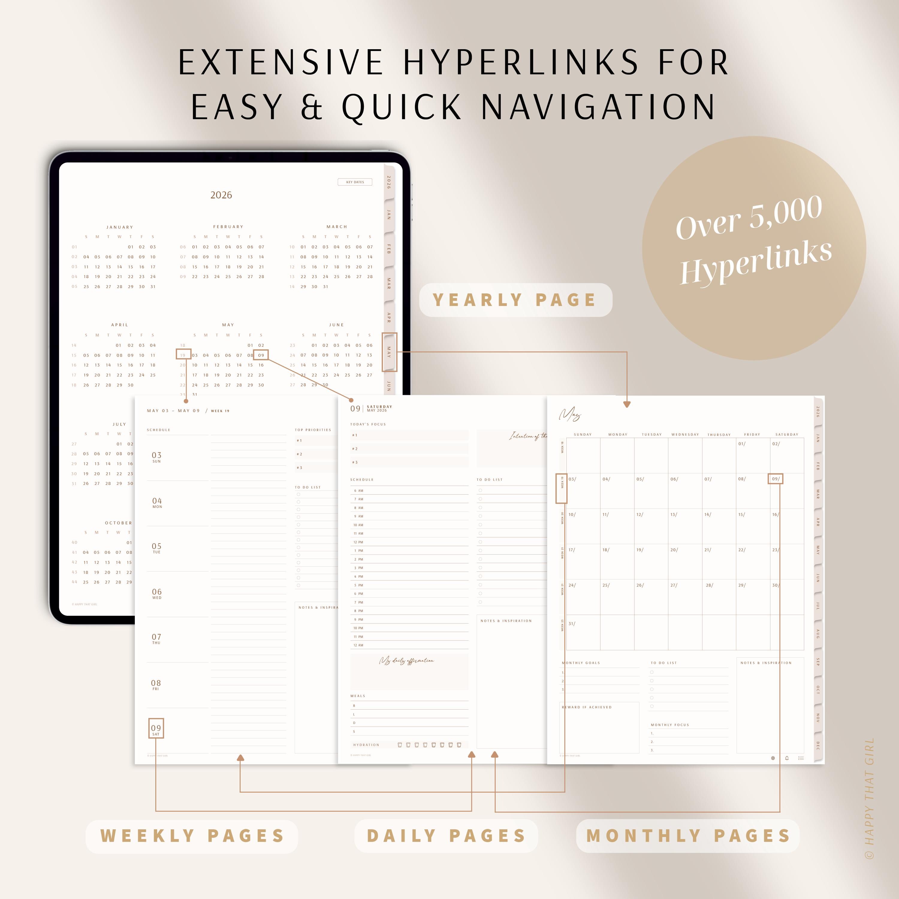 Digital Planner 2026 for iPad | Dated Digital Planner | Goodnotes ...