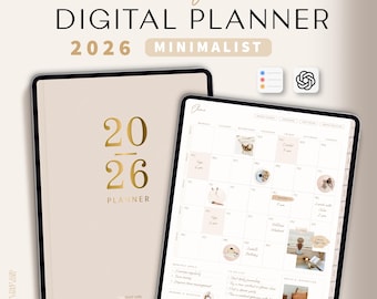 Digital Planner 2026 for iPad | Dated Digital Planner | GoodNotes Planner Minimalist
