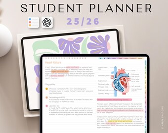 2025-2026 Digital Student Planner: Academic iPad Organizer (GoodNotes PDF)