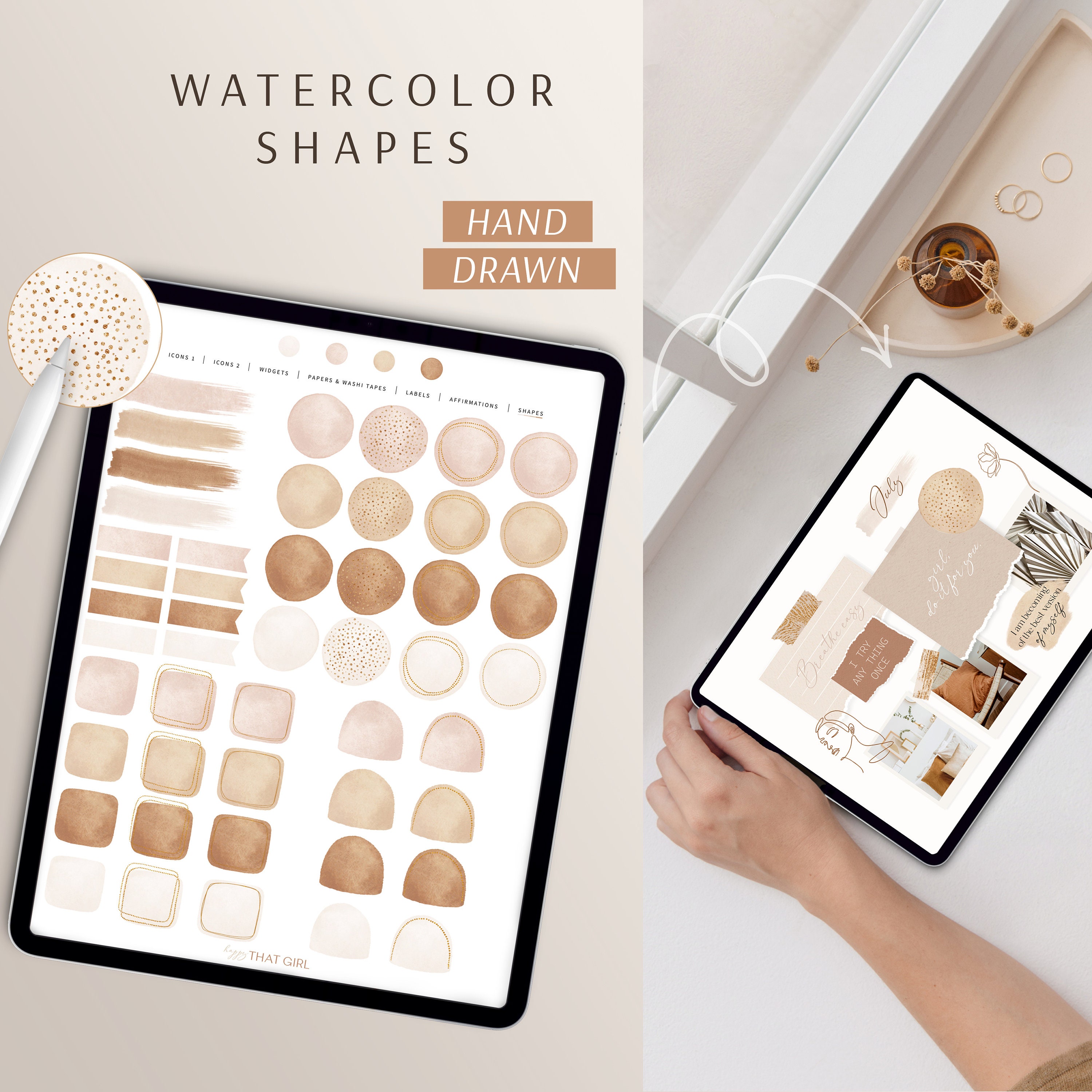 Digital Stickers LINE ART / Digital Planner Stickers / Precropped Self ...