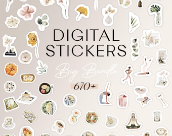 Watercolor Digital Planner Stickers | GoodNotes Stickers for iPad | 670+ PNG Stickers for Digital Planners