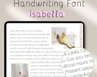 Isabella – Elegant Handwritten Font for Digital Planners | GoodNotes & iPad Font | Digital Notebook and Note-Taking Font