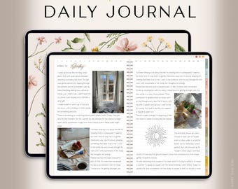 Aesthetic Digital Journal for iPad | Undated Hyperlinked Journal for GoodNotes | Daily Writing, Morning Pages & Reflection Journal