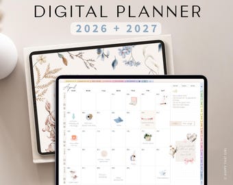 2026–2027 Digital Planner / Daily, Weekly & Monthly Planner / Dated Digital Planner / iPad Planner / Planner GoodNotes