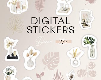 Beige Aesthetic DIGITAL STICKERS | GoodNotes Stickers | Decor | Planner Stickers | Aesthetic Stickers | Digital Planner Stickers | iPad