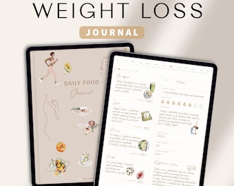 Daily Food Journal / Daily Food Diary / Ipad Calorie Tracker / Goodnotes Daily Planner / Self Care Planner