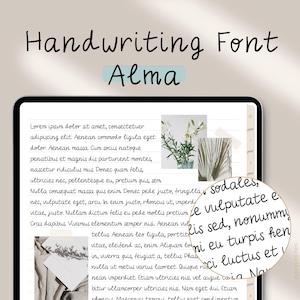 Alma – Elegant Handwritten Font for Digital Planners | GoodNotes & iPad Font | Digital Notebook and Note-Taking Font