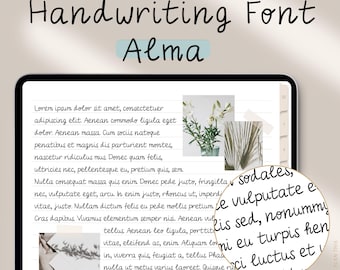 Alma – Elegant Handwritten Font for Digital Planners | GoodNotes & iPad Font | Digital Notebook and Note-Taking Font