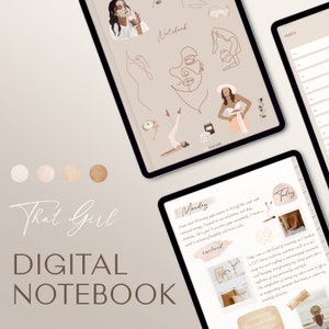 Digital Notebook / Digital Journal  / GoodNotes Notebook / iPad Journal / GoodNotes Template /  That Girl Edition