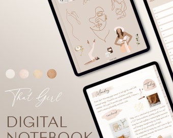Digital Notebook / Digital Journal  / GoodNotes Notebook / iPad Journal / GoodNotes Template /  That Girl Edition
