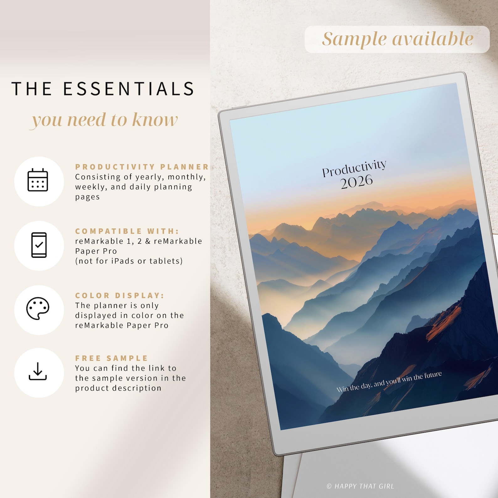 Productivity Planner 2026 & 2027 for Remarkable Paper Pro / Digital ...