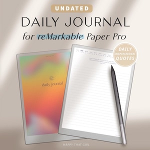 Remarkable Paper Pro Daily Journal / Journal for reMarkable 1, 2, and Paper Pro / reMarkable Journal / Notebook