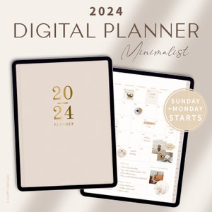 2024 Digital Planner Minimalist / Daily, Weekly & Monthly Planner / Dated Digital Planner / iPad Planner / GoodNotes Planner