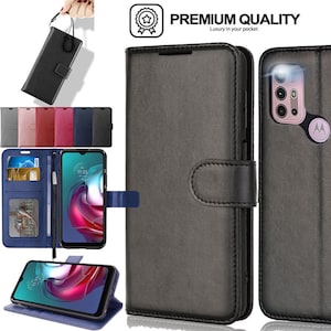 Motorola Moto G31 / G41 Leather Wallet Case with Card Holder, Stand and Wrist Strap - Luxury PU Leather Flip Cover Case