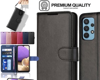 Samsung Galaxy A35 5G Leather Wallet Case with Card Holder [RFID BLOCKING] Stand and Wrist Strap - Luxury PU Leather Flip Cover Case