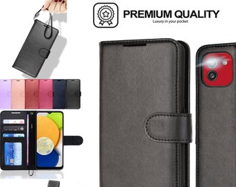 For Samsung Galaxy A03 Leather Wallet Case with Card Holder, Stand and Wrist Strap - Luxury PU Leather Flip Cover Case