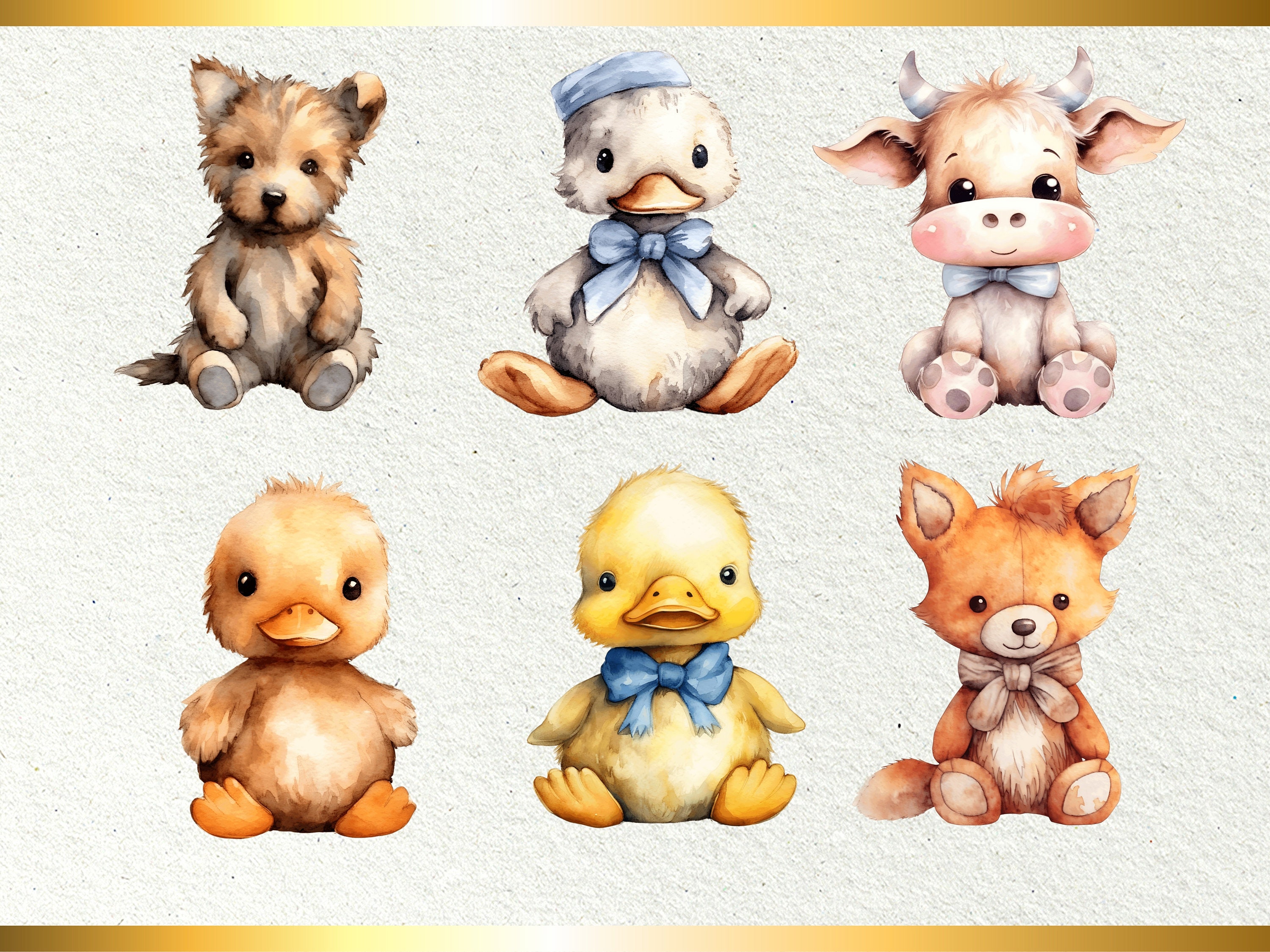 40 Cute Vintage Stuffed Animals Clipart Perfect for Sublimation ...