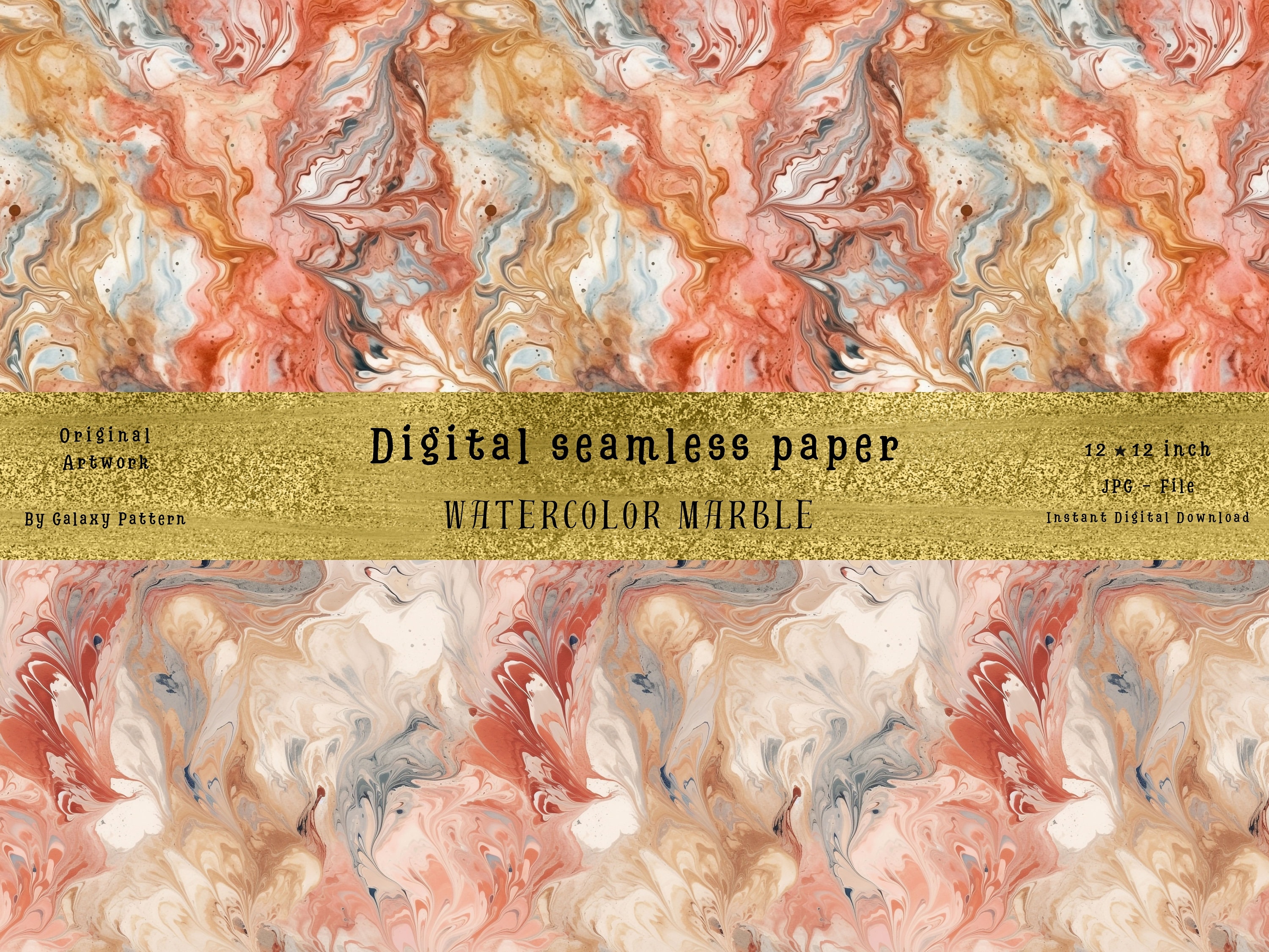 Watercolor Marble Seamless Pattern Digital Download (10 Designs, 300 ...