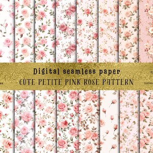 21 motivi di rose rosa senza soluzione di continuità / Perfetti per il fai da te, scrapbooking, sublimazione, junk journal, download digitale, uso commerciale!