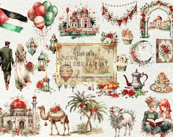 Roroco Vintage Palestinian Clipart: 66 PNGs, Invitations, Decor (Digital Download)