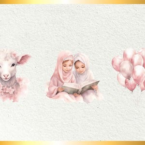 Puede incluir: Dos chicas con pa&ntilde;uelos rosas est&aacute;n sentadas juntas y leyendo un libro. Est&aacute;n rodeadas de globos rosas.