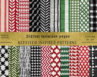 Keffiyeh Seamless Patterns – Cultural Textile Designs (Digital Download)