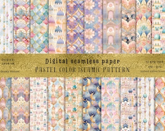 Pastel Islamic Patterns: Seamless Ramadan & Eid Designs (Digital Download)