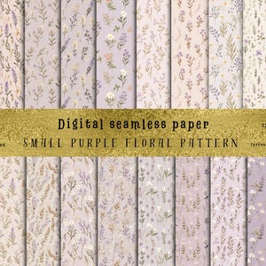 21 patrones de flores pequeñas sin costuras: ¡perfectos para manualidades de bricolaje, álbumes de recortes, papel digital, descarga digital, diario basura y uso comercial!