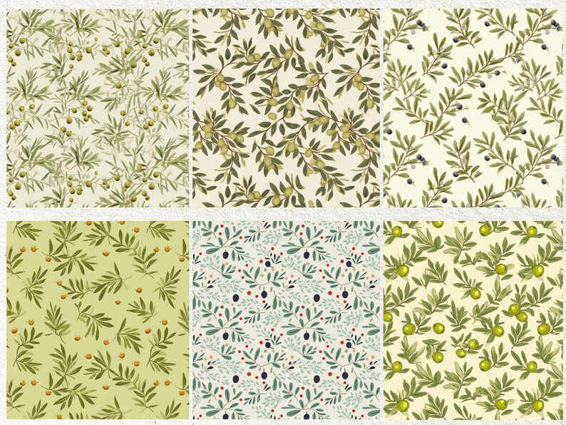 Single Repeat Pattern Olive 30 Gorgeous Olive Seamless Patterns - Perfect for DIY Crafts, Junk ...