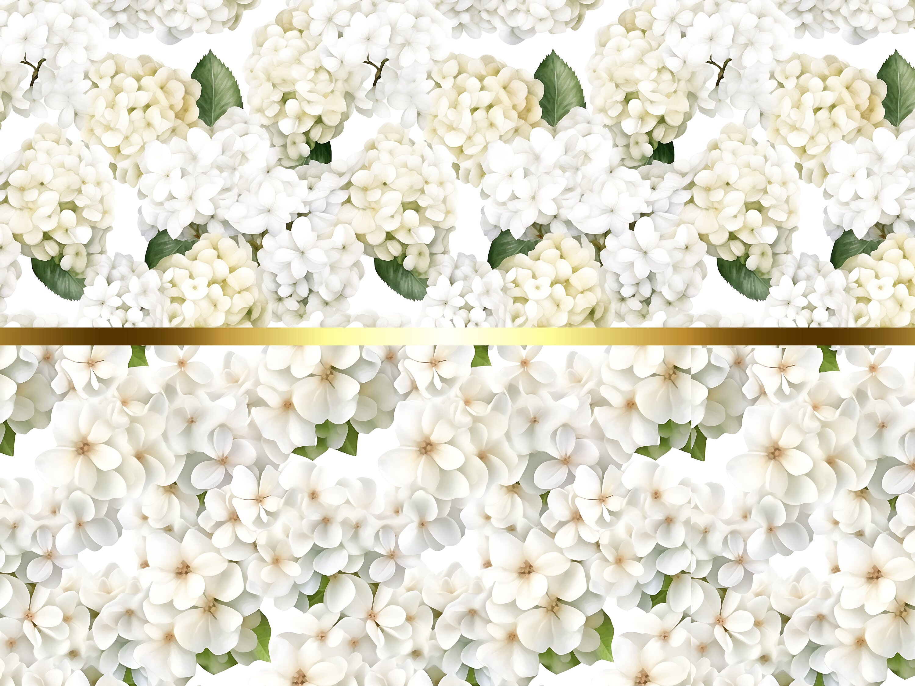Watercolor Hydrangea Seamless Pattern Set -10 Blue and White Floral ...