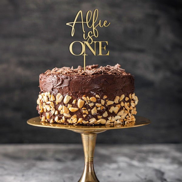 Topper per torta primo compleanno in legno con nome One Two Cake Topper Decorazioni per feste per bambini Primo compleanno personalizzato / 1° Uno Due Tre per Cinque Sei AF9