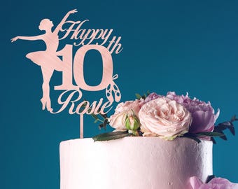 Ballerina Birthday Cake Topper with Age and Name Personalised Party Decor 10th 11th 14th 15th 16th 17th 18th For girl daughter girls