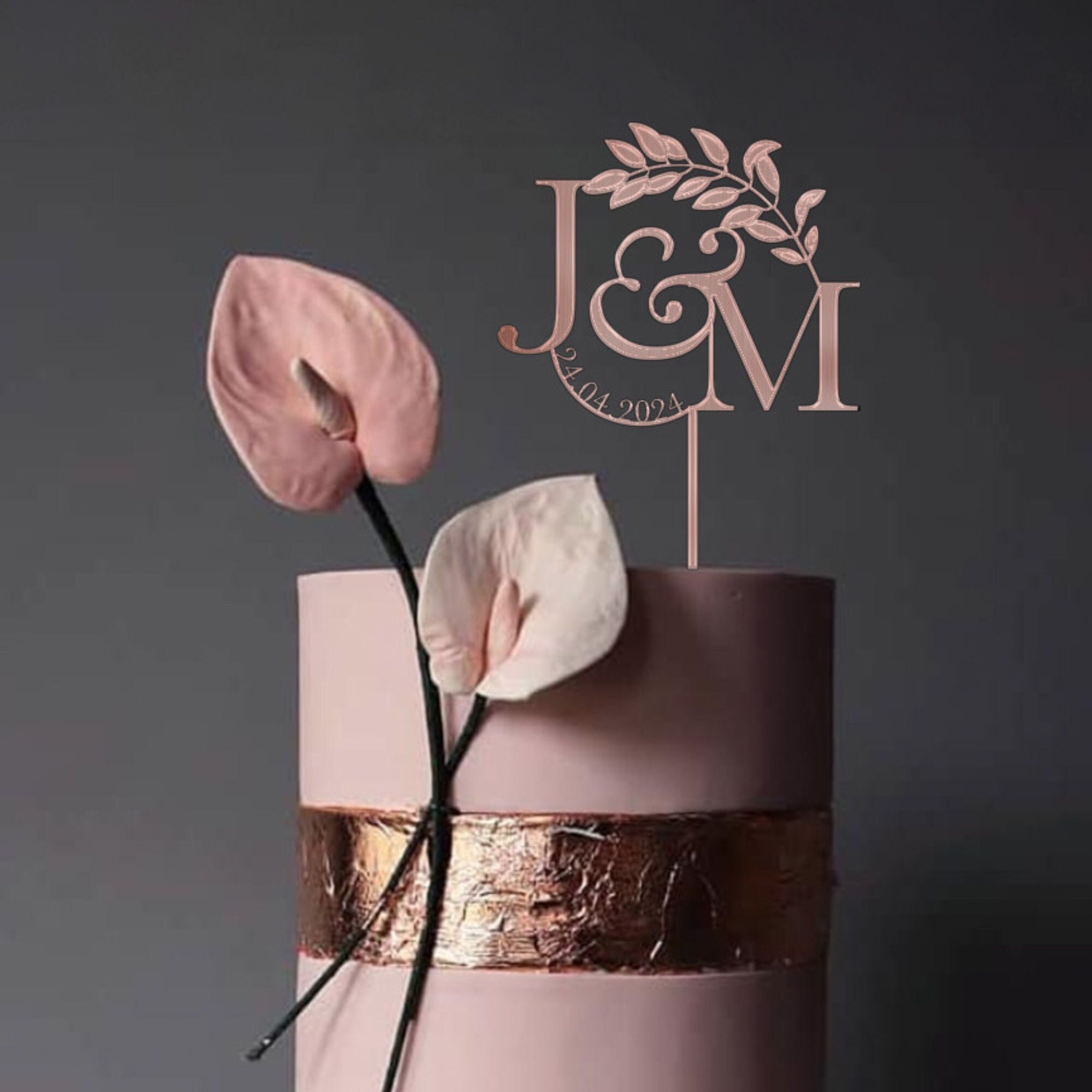 💖Buy 2 Free Shipping💖Wooden Wedding or Engagement Cake Topper with a Date and Initials Anniversary Personalised Custom Engagement Wood Decor Bridal Shower