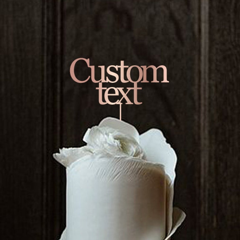 Wooden Custom Cake Topper with Your Text / Personalised Party Decor / Birthday Anniversary Far Away Christmas Graduation Wedding Engagement image 3
