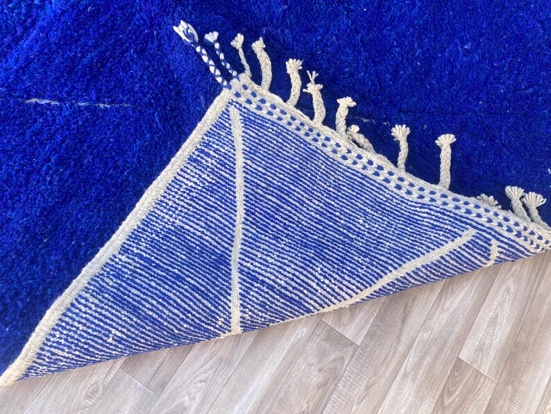 Berber Area Rug: Blue Wool Moroccan Style (custom 8x10 Available) - Etsy