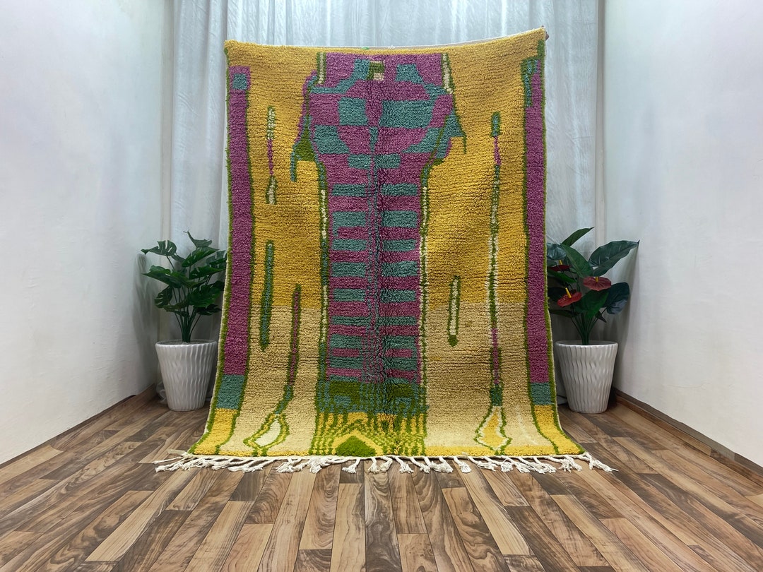 Custom Wool Rug Living Room Aesthetic azilal Moroccan Rug Etsy